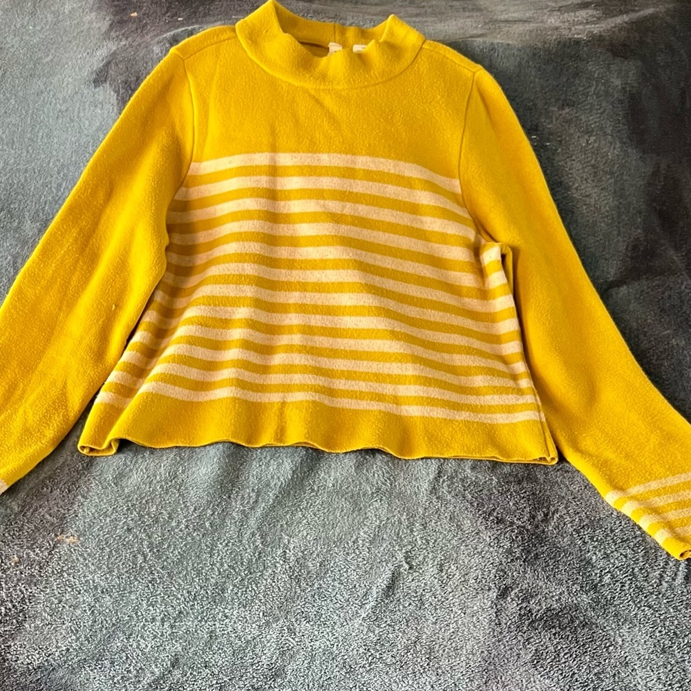 Yellow Striped Long Sleeve Top